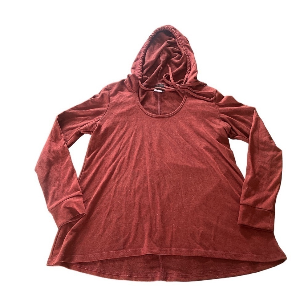 Bobeau Red Long Sleeve Women’s Top With Hood Size Small